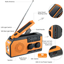 2022 new noaa emergency multifunction solar powered hand radio with reading light hand mobile power