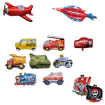F35 retro aircraft police car fire truck school bus train bus tank McQueen wedding car pirate ship aluminum foil balloon
