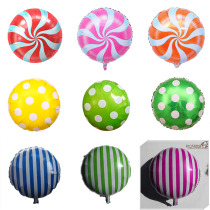 18-inch ball stick candy windmill polka dot stripe 61 Childrens Day birthday festival round aluminum film balloon