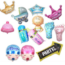 Golden Crown Big Head Doll Baby Hat Foot Bottle Baby Trojan Horse Arrow Aluminum Foil Baby Banquet Birthday Balloon