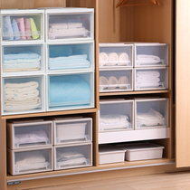 Thickened transparent drawer type plastic storage box baby clothes wardrobe storage box desktop finishing box storage box storage box