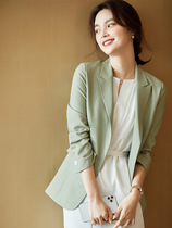 JOLIMENT green button slim suit women 2021 autumn new casual temperament hanging small suit