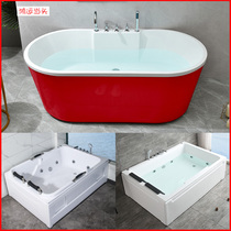 Acrylic double interior recessed couple sex surfing massage thermostatic heated bathtub tub home Adult