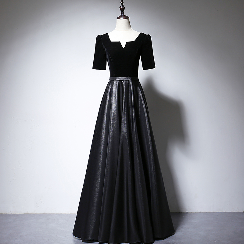  M+Black long style of square neckline  