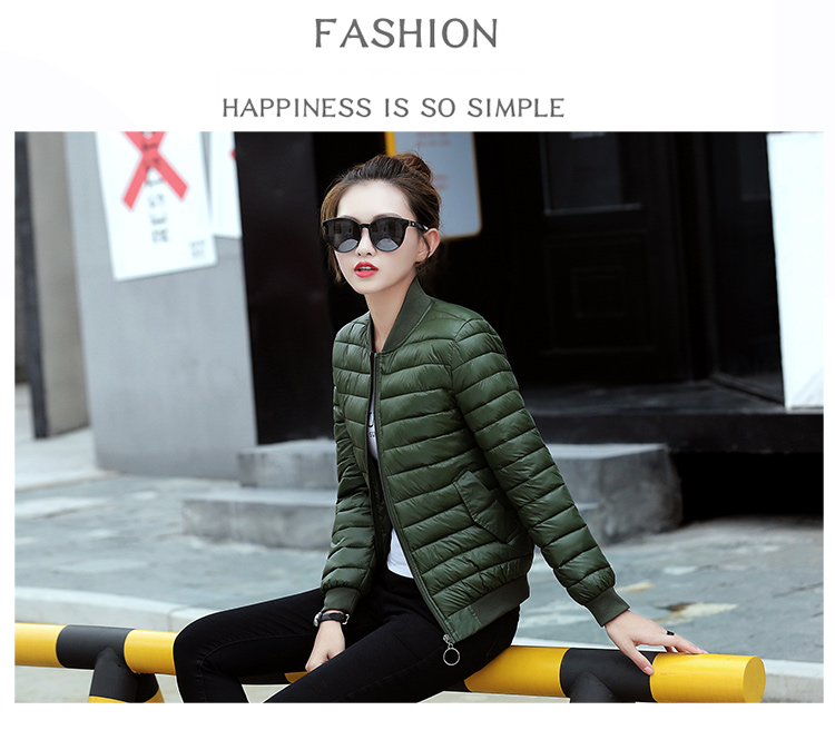 Khuyến mãi chống mùa 2018 thời trang mới quần áo cotton nữ ngắn cổ áo mỏng cổ áo đồng phục bóng chày phiên bản Hàn Quốc của áo khoác mỏng mẫu áo phao đẹp