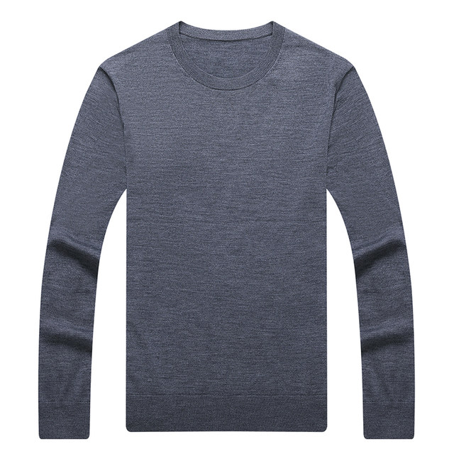 Ordos Worsted Cashmere Sweater Men's Round Neck Pullover Long Sleeve Pure Cashmere Autumn Casual Bottoming Sweater