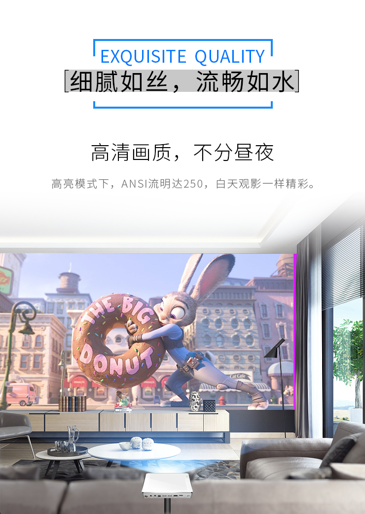 Nine Shadows Màn hình kép Máy chiếu mini 3DWify Home Office 4K HD 1080P Máy chiếu tại nhà