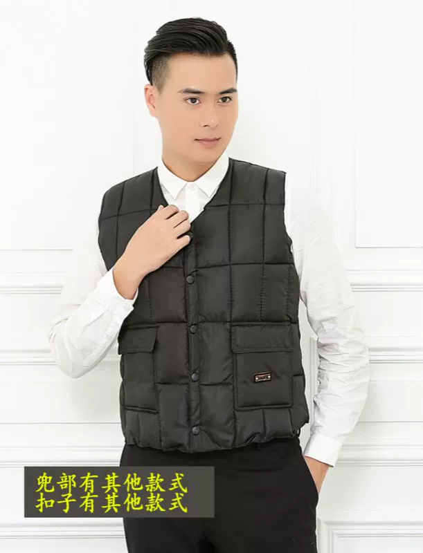 Mùa thu và mùa đông xuống áo vest nam nam trung và già cha vest vest không tay áo vest cotton mỏng và nhẹ lót