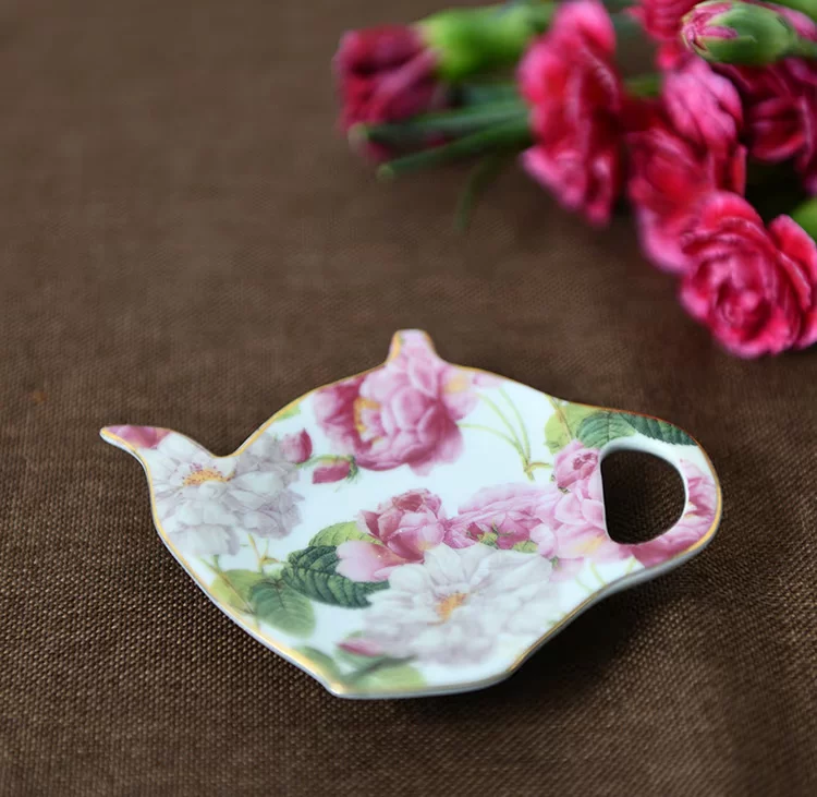 (Cross-border trading), ceramic retro teapot contains rose, tea bags, flowered