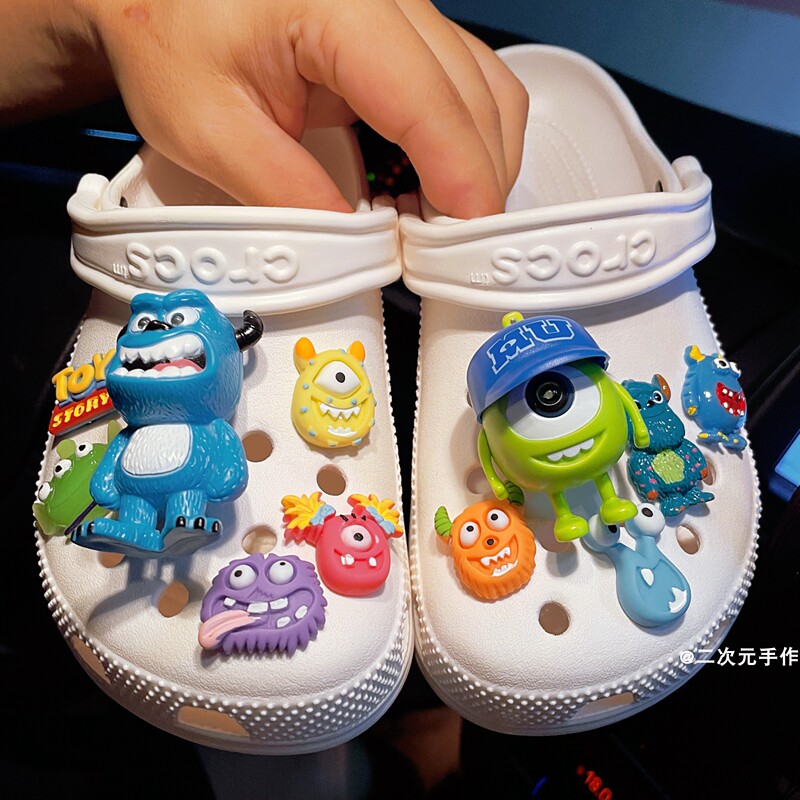 Suitable for Crocs Clogs Accessories, Unisex Slipper Decorations, Cartoon 3D Monster Shoe Charms, Shoe Flower Clips