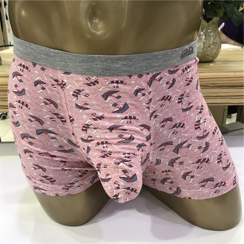  Wilmei Same Design Gnl Double-Pocket Antibacterial Breathable Men's Underwear One-Room-One-Living Room Double-Convex Boxer Briefs