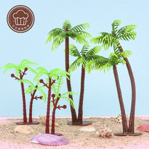 Cake decoration insert card three-dimensional coconut tree baking decoration birthday cake mousse cup west point insert card