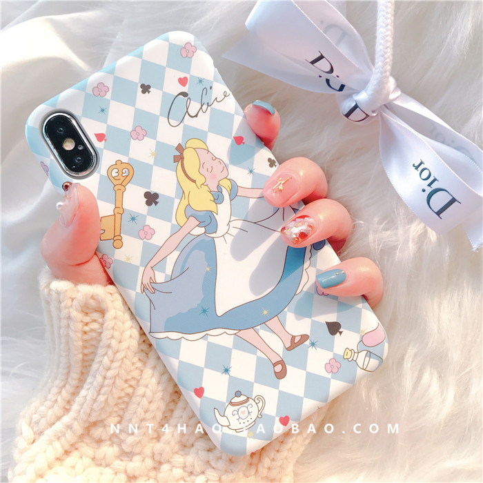 Cartoon small fresh Princess Alice 14 13 12promax Apple 11 mobile phone case XS matte XR protective cover
