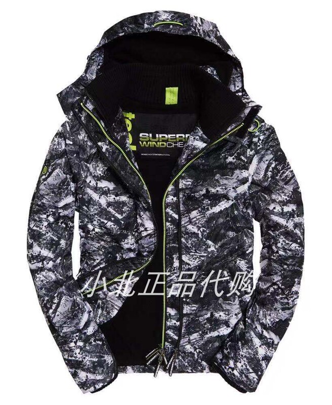 Superdry Extreme Dry Men's Hooded Jacket Autumn and Winter Trendy Zipper Outerwear Warm Long-Sleeved Jacket