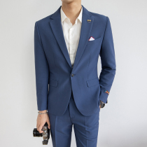Suit mens jacket Korean slim trend handsome casual suit jacket youth business dress solid color single West man