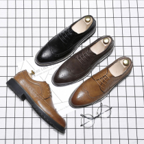 Autumn mens leather shoes pointed leather shoes men 2019 British trendy shoes Korean youth business casual leather shoes men
