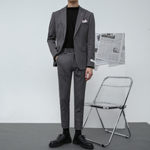 Black suit suit suit mens slim style Korean version of the handsome casual business dress married British small suit men
