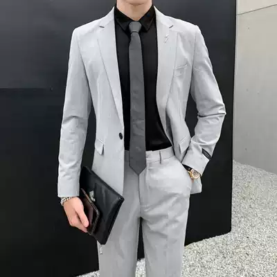 Suit jacket men's slim Korean version of handsome casual small suit jacket youth solid color business formal suit single suit