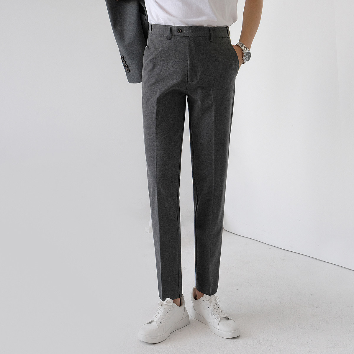 Korean version of trousers men's slim fit all-match trendy business suit pants British men's youth formal wear solid color pencil pants