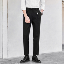 Casual trousers mens slim woolen pants mens autumn and winter Korean business dress suit pants pendant trend little pants
