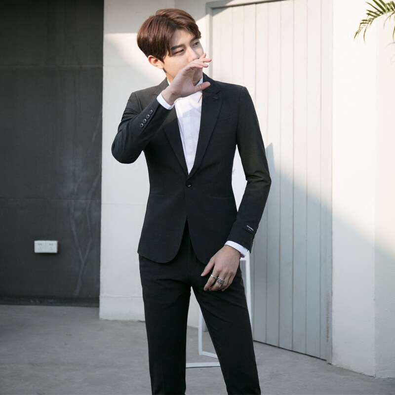 Leisure Youth Inglén Craze Small Suits are fitting for men's suit suits Korean version Business handsome 2 sets