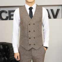 Suit vest men Korean version of slim fashion business horse clip pants two-piece set groom best man group wedding dress