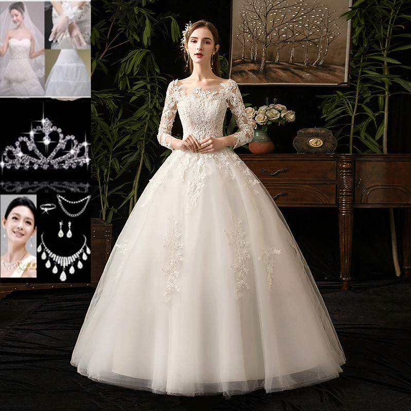  Wedding dress with eight sets+S   + $9.90 