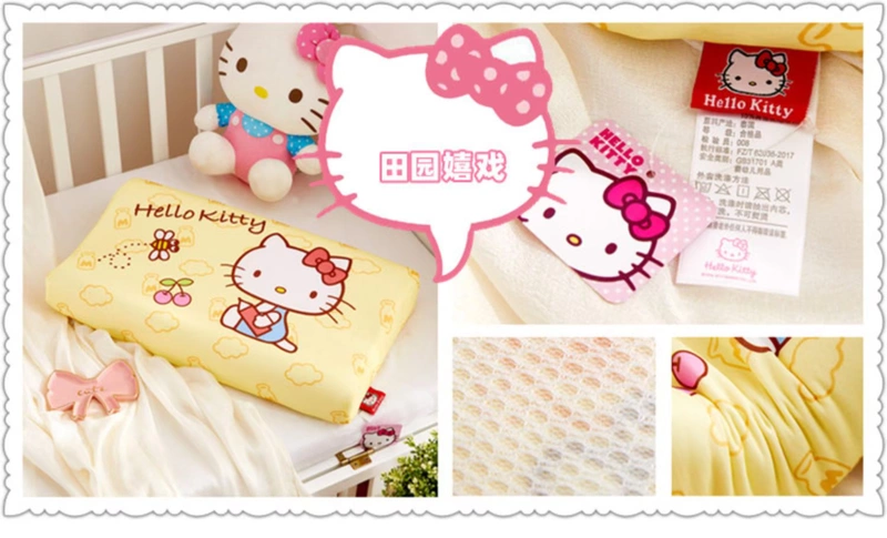 Hello Kitty Summer Children Gối KT Cat Gối cao su thiên nhiên Ice Silk Mùa hè thoáng khí cho bé gái Mẫu giáo - Gối