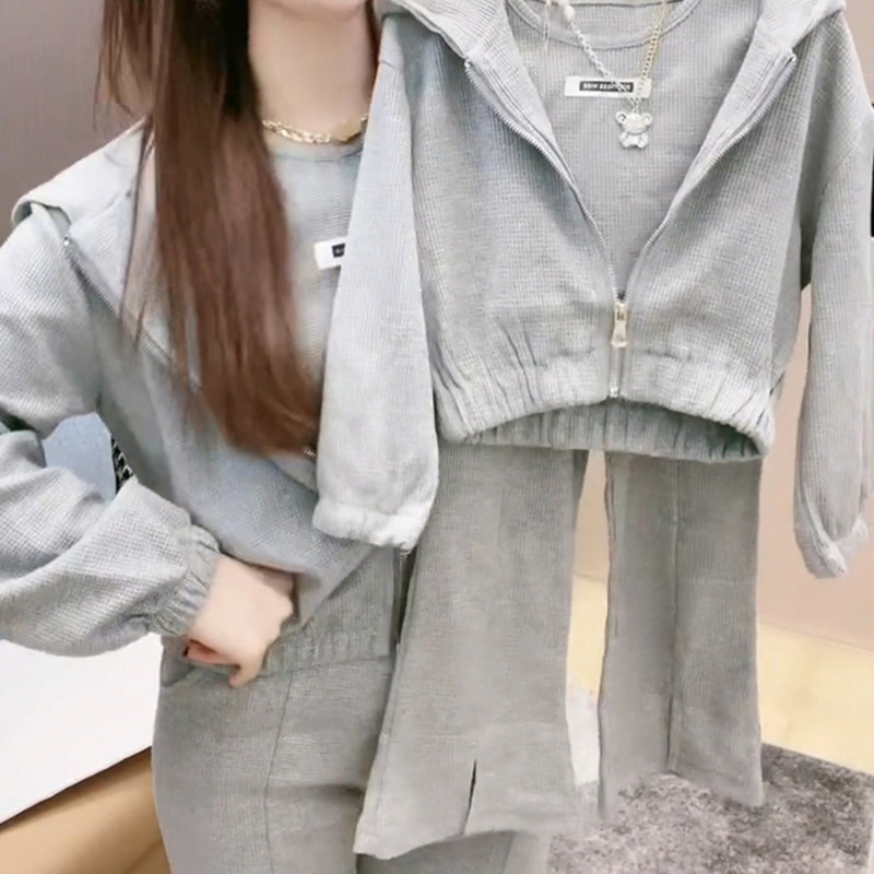 Fried Street Mother Women Dress Spring and Autumn Nets Red Sweater Sports Suit Stylish Thick T-shirt Two Sets 2022 New Pro-Subs