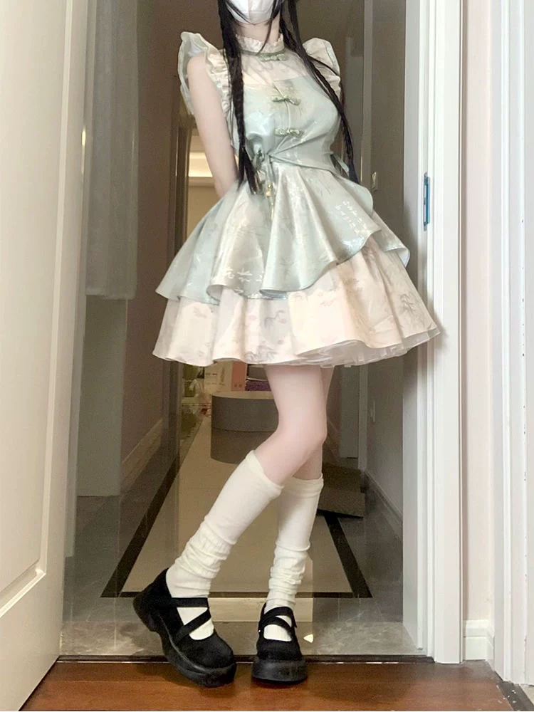 Подлинный дизайн чонсам, ханфу, платье, китайский стиль, лолита стиль, Lolita OP