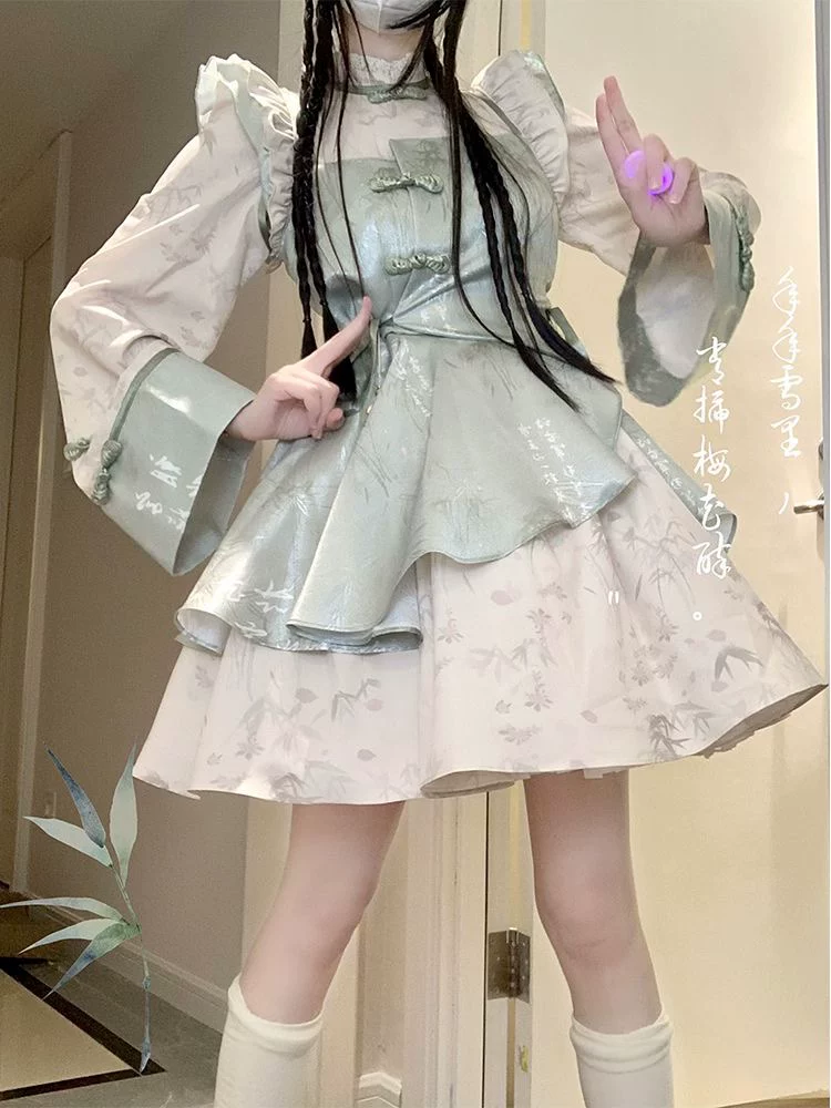 Подлинный дизайн чонсам, ханфу, платье, китайский стиль, лолита стиль, Lolita OP