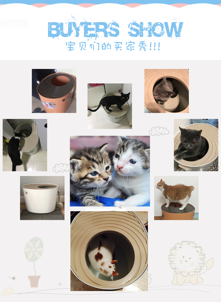 Alice chậu mèo lớn nằm hoàn toàn khép kín bồn cát lớn mèo Alice bồn cầu mèo chống cát - Cat / Dog Beauty & Cleaning Supplies lược chải lông mèo chó	