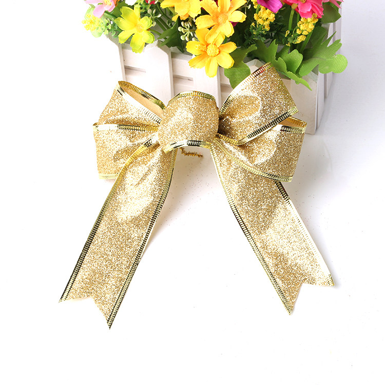 Christmas Butterfly Decoration Christmas Tree Handling Gold Powder Butterfly Bow Hand-made vine garment accessories