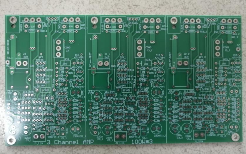 Three-track 3-track power amplifier board with protection circuit home cinema with 2 1 desktop power amplifier with PCB empty board