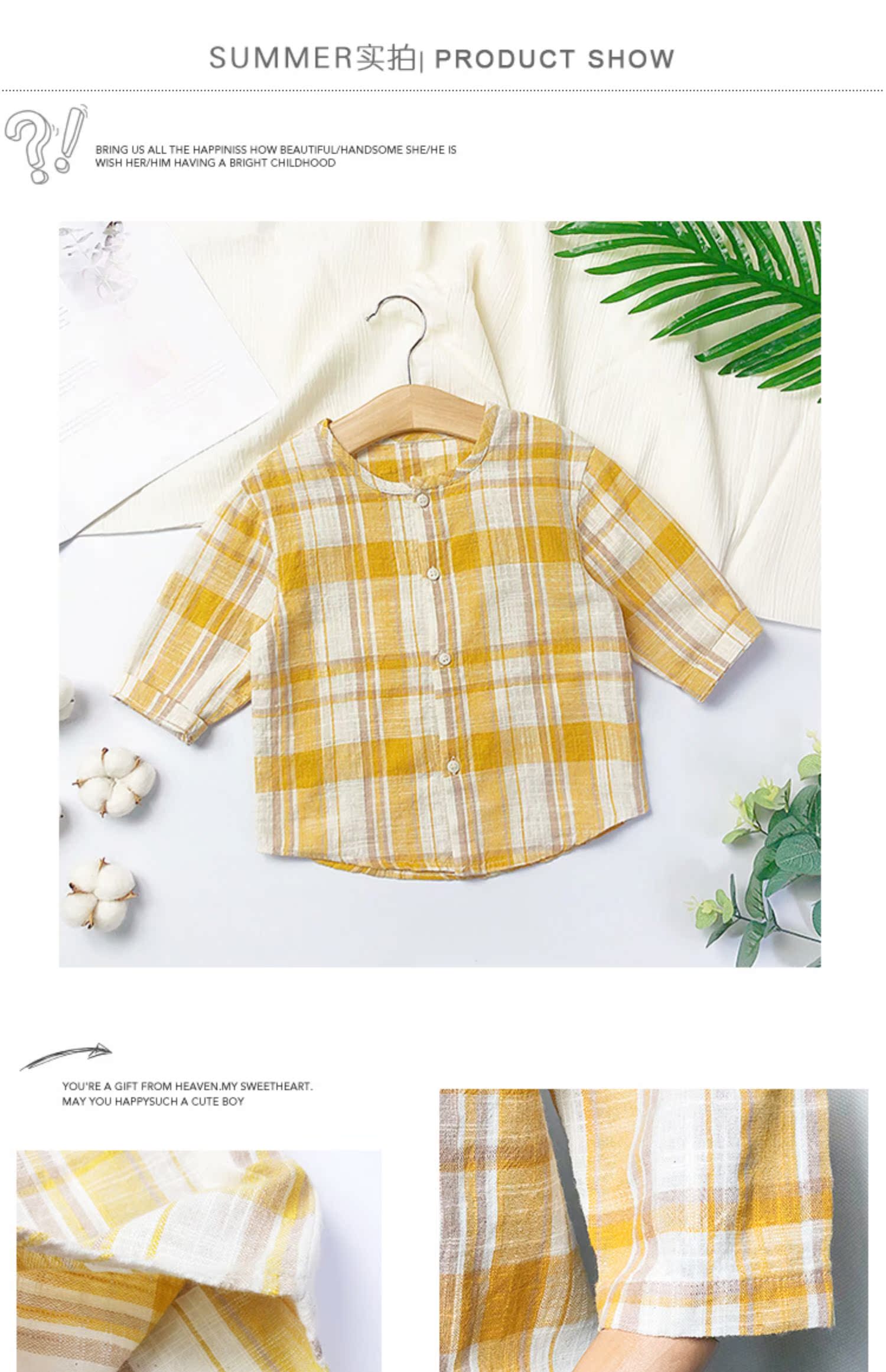 Áo sơ mi nữ chất lượng mùa hè Baby boy boy cotton dài tay áo sơ mi chống nắng áo sơ mi cardigan - Áo sơ mi đồ trẻ em