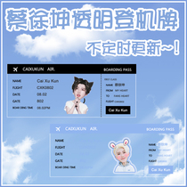 Cai Xukun star surrounding transparent plane ticket bookmark full transparent PVC boarding pass collection card aid concert