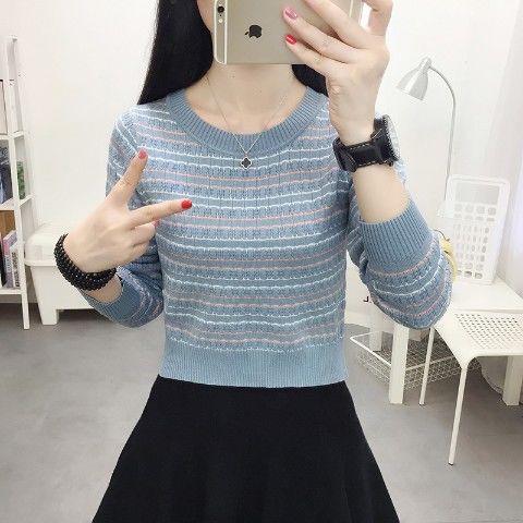 New Striped Women's Sweater, Petite Knit Top, Stylish Trendy Short Base Shirt, Long-Sleeve Top for Women New Striped Women's Sweater, Petite Knit Top, Stylish Trendy Short Base Shirt, Long-Sleeve Top for Women