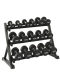 8-Pair Dumbbell Rack Fixed Dumbbell Set for Home Fitness Gym Rubber-Coated Dumbbells Three-Layer Dumbbell Rack