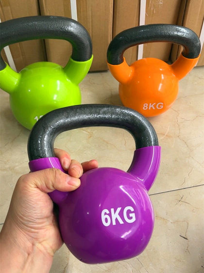 Solid Cast Iron Kettlebell for Women's Personal Training, Hip Lift, Painted 6kg 12kg Kettlebell, Dipped Dumbbell for Men's Fitness Equipment