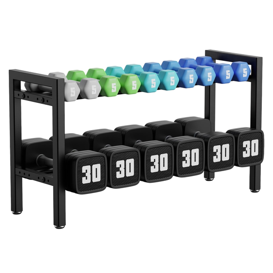 Double-Layer Home Dumbbell Rack, Fitness Equipment Storage Rack, Easy to Place Fitness Equipment in Small Spaces, Kettlebell Storage Rack