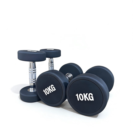Rubber-Coated Dumbbells with Round Heads, Fixed Dumbbells 20kg 50kg, Rubber-Coated Iron Dumbbells for Fitness, Home Use, Men's Commercial Use, Personal Training