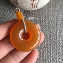 Natural Jade Chicken Oil Yellow Pendant Safety Buckle Pendant Childrens Pendant Pau Ping An