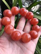 Natural jade Yunnan Huanglong Jade 2 0mm full red mens hand string bead chain Collectibles