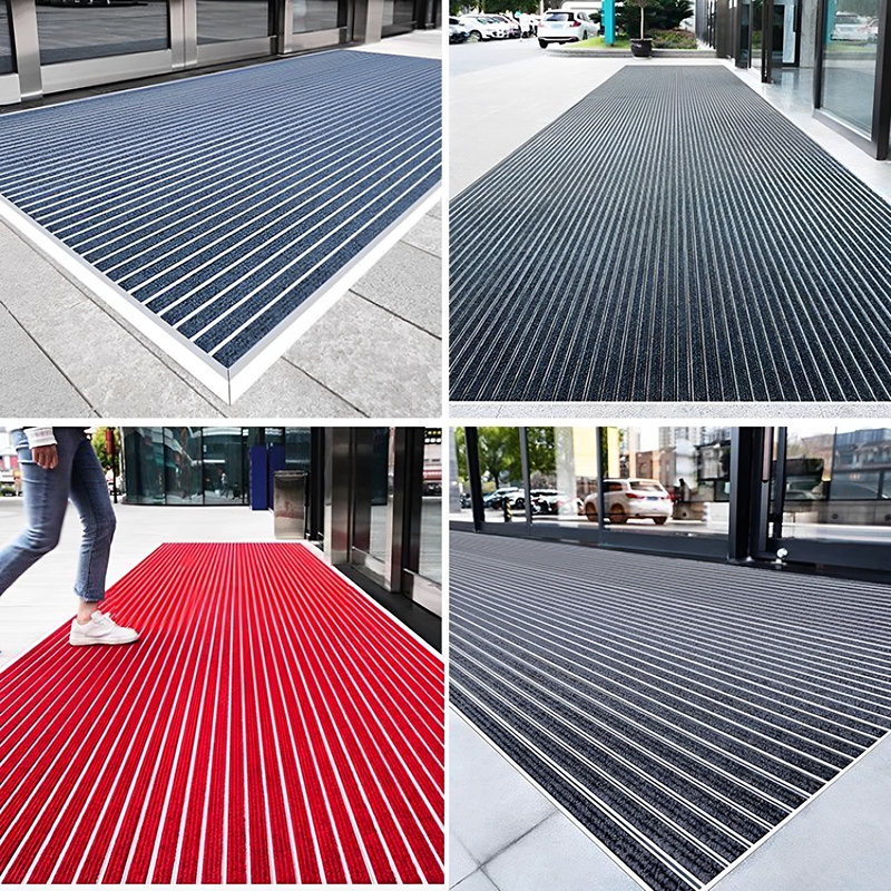 Aluminum Alloy Floor Mats, Dust-Proof Mats for Shopping Malls, Hotel and Company Entrance Carpets, Embedded Flat-Surface Mud-Scraping Mats