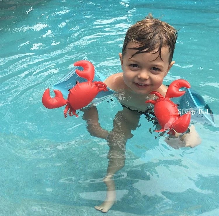 Phim hoạt hình Armband tay bơi trẻ em Baby Flamingo Arm Circle Crab Float Arm Circle Dễ thương 3456 - Cao su nổi phao tắm bé