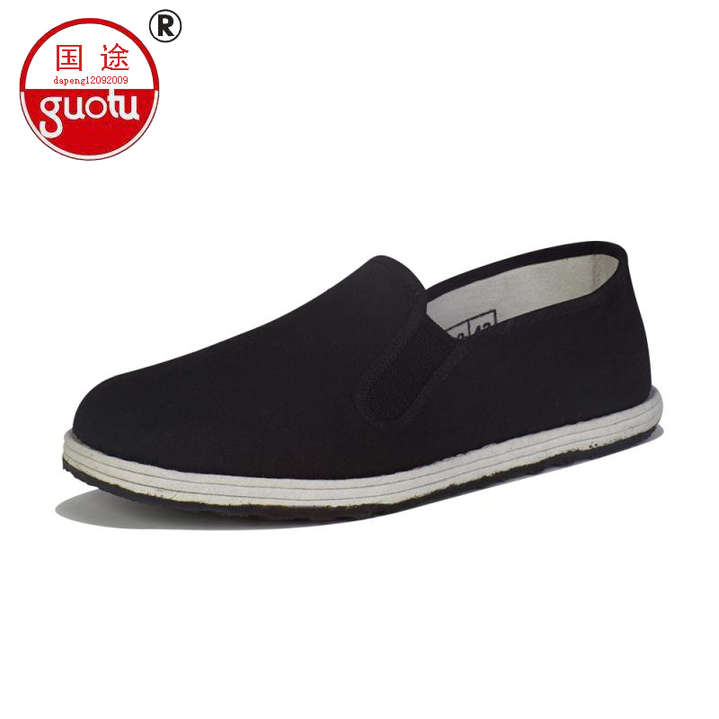 Men's cloth shoes handmade layered bottom breathable full cloth bottom soft bottom slip on daddy shoes non-slip cloth bottom shoes