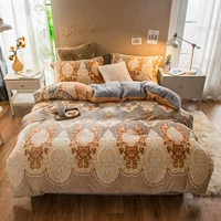 Коралловый зимний комплект, двусторонное покрывало, пододеяльник, детская простыня, 4 предмета, увеличенная толщина