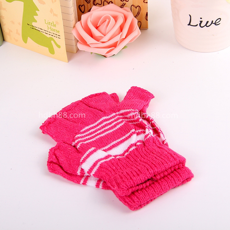 Women's half-finger gloves adult half-finger gloves autumn and winter woolen five-finger gloves split fingers warm magic gloves