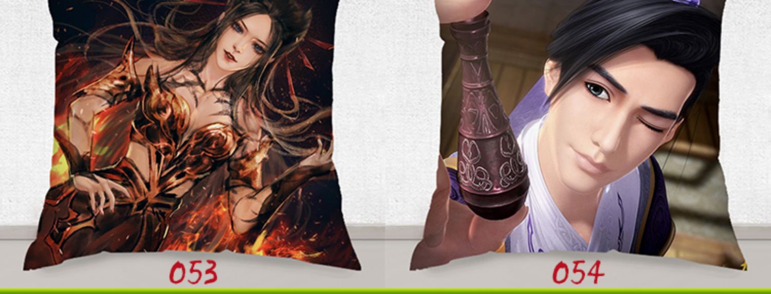 Tianxing Nine Song Gối lửa Ji Wei Zhuang Han Fei Thực hành màu đỏ Nữ Anime ngoại vi Gối cho bản đồ Đôi mặt tùy chỉnh - Carton / Hoạt hình liên quan sticker cute đồ ăn