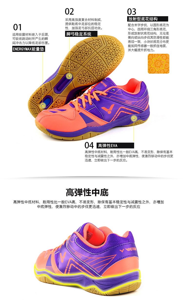 Sản phẩm mới 2018 chiến thắng chính hãng Giày cầu lông VICTOR SHA500 501 A100 mẫu cha-con giầy cầu lông lining